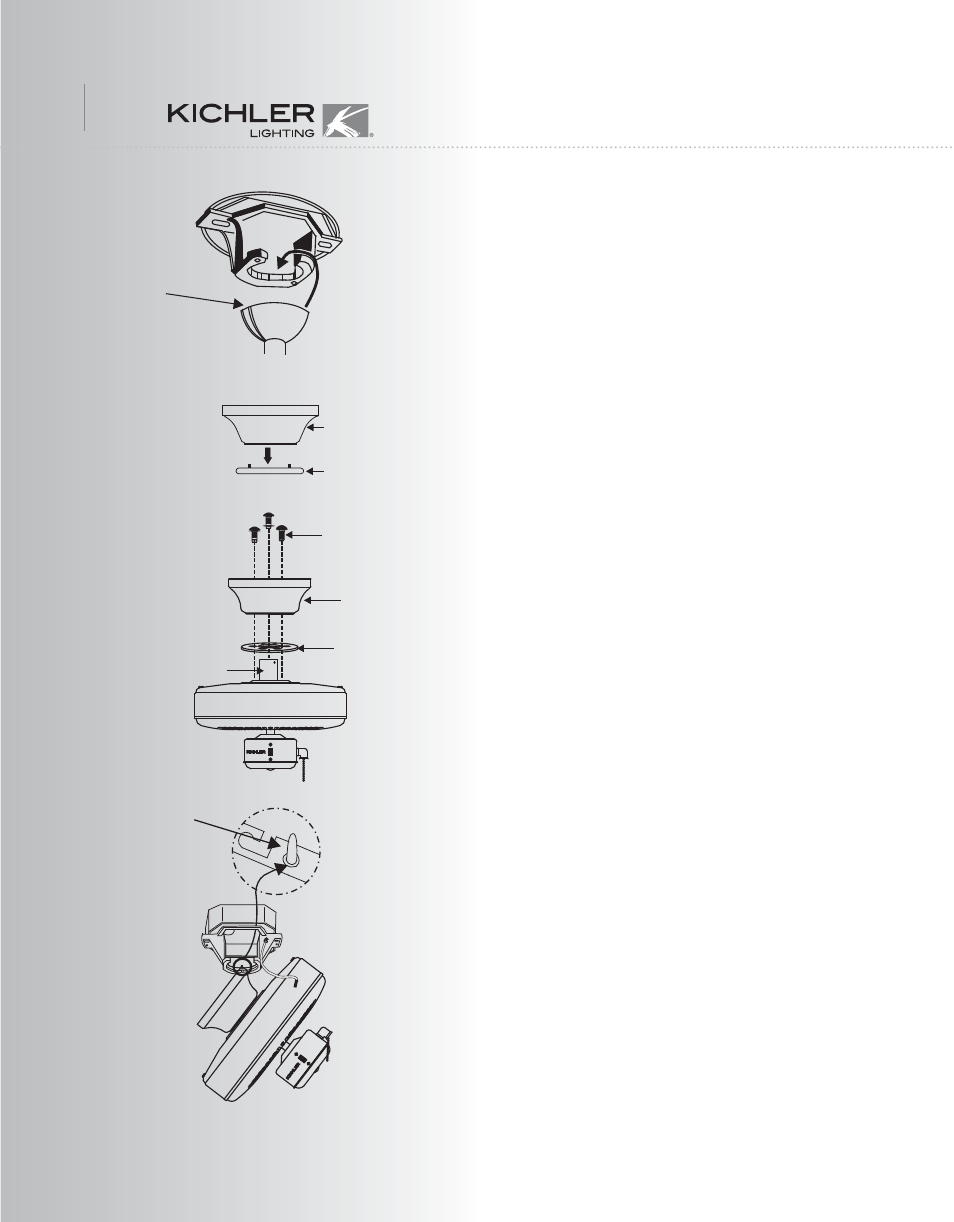 B-552kclod-339520-e p5, Close-to-ceiling installation | Kichler 339520 User Manual | Page 6 / 11