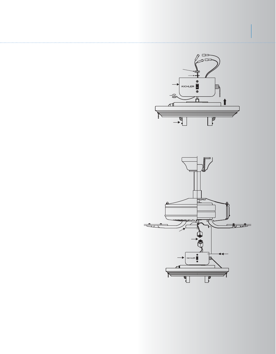 Kcl-380902-2, Universal ceiling fan light fixture, Installing the light kit | Kichler 380902 v.1 User Manual | Page 3 / 4