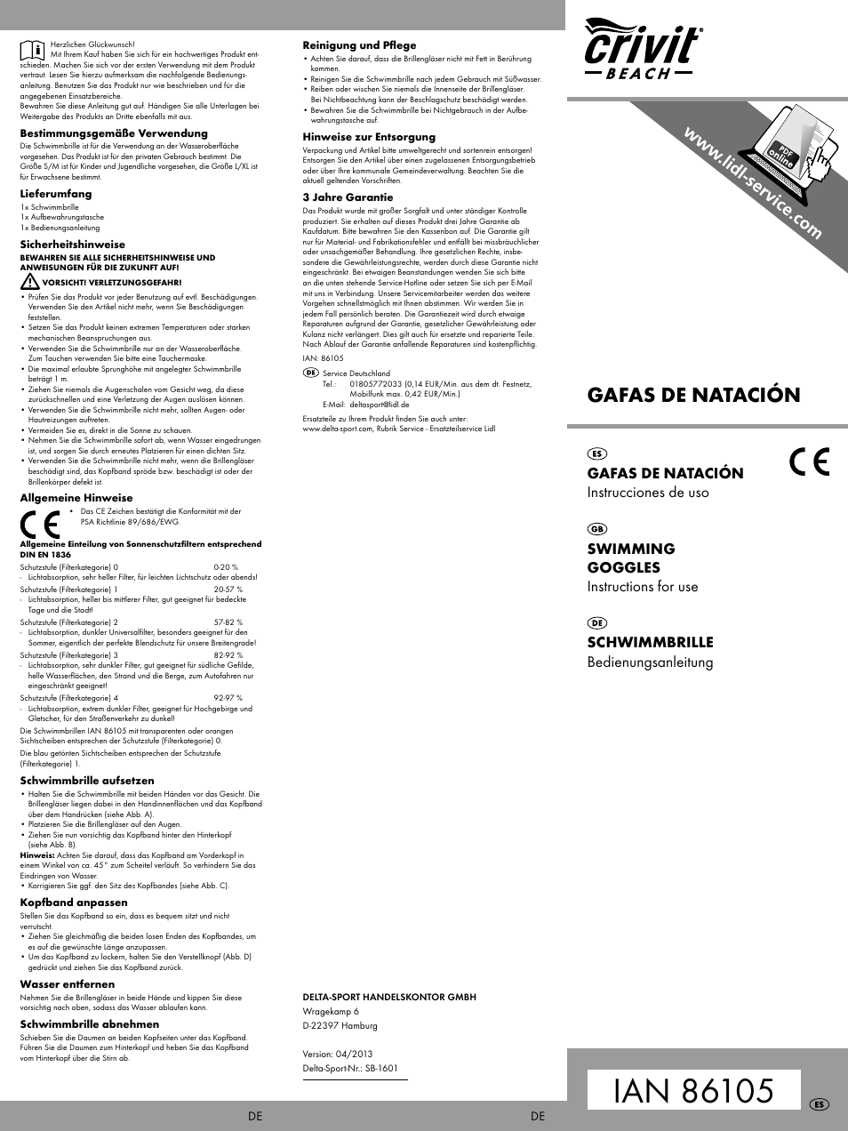 Crivit SB-1601 User Manual | 2 pages