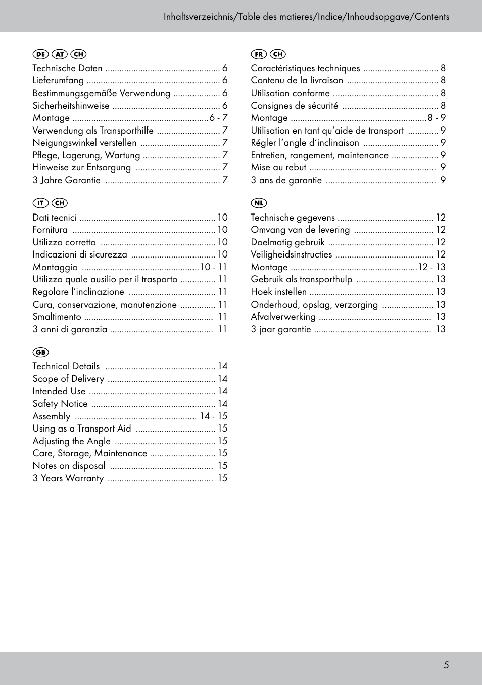 Crivit Sun Lounger User Manual | Page 5 / 16