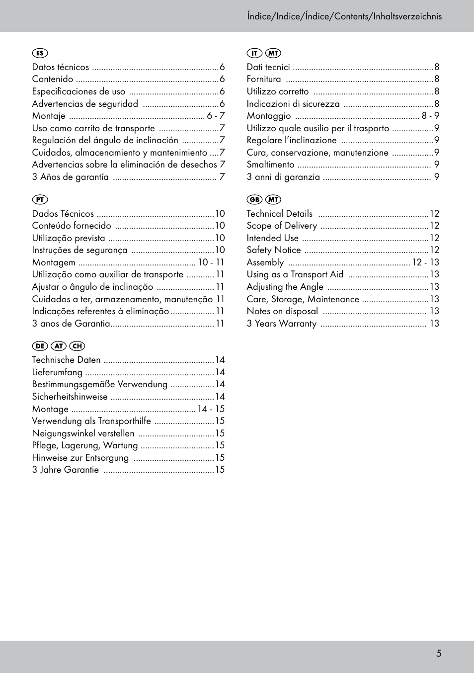 Crivit Sun Lounger User Manual | Page 5 / 16