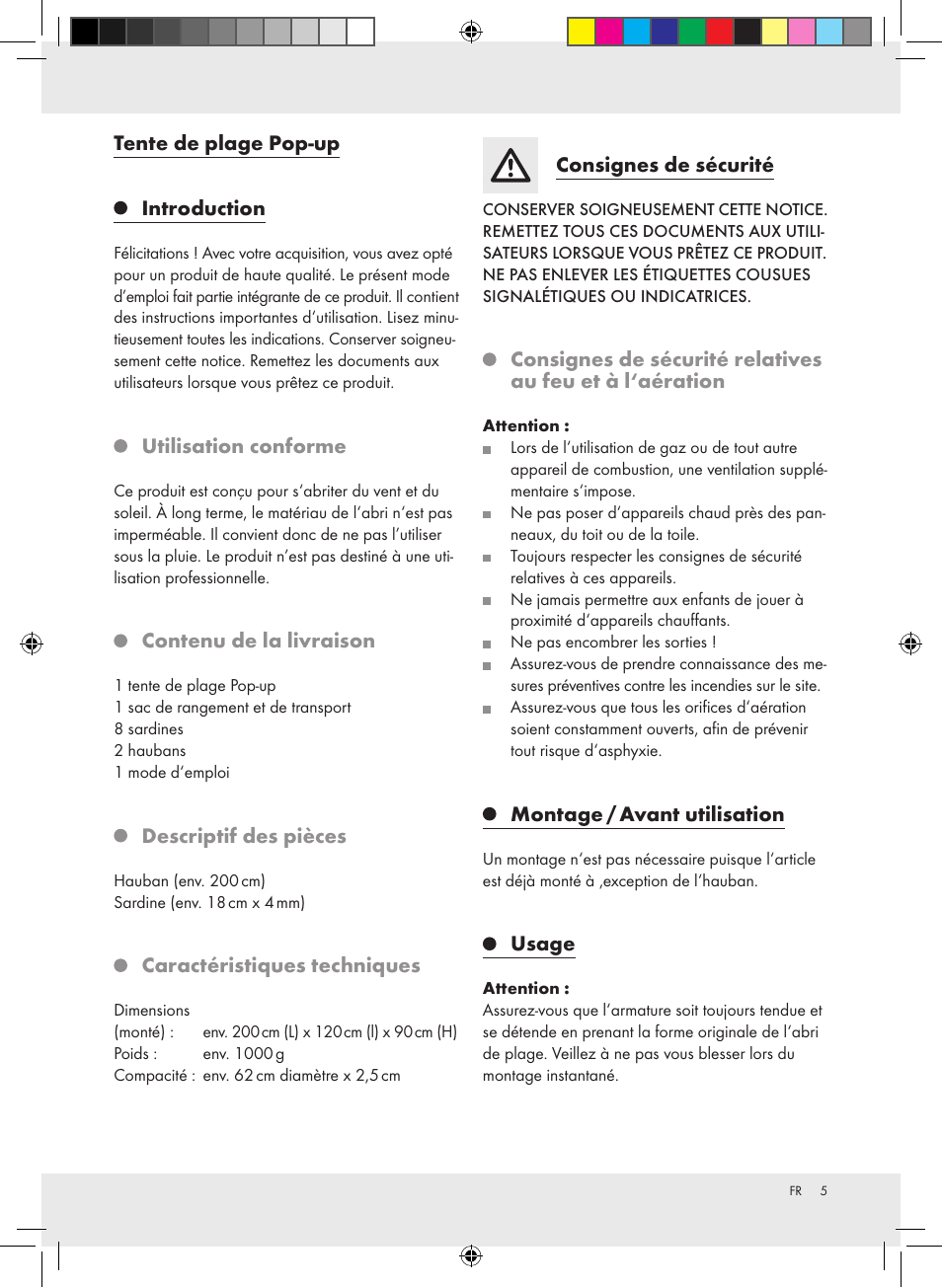 Crivit Pop-Up Beach Shelter User Manual | Page 5 / 14