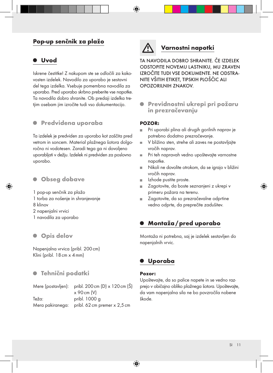 Crivit Pop-Up Beach Shelter User Manual | Page 11 / 24