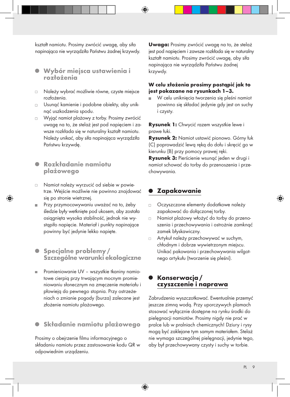 Crivit Pop-Up Beach Shelter User Manual | Page 9 / 24