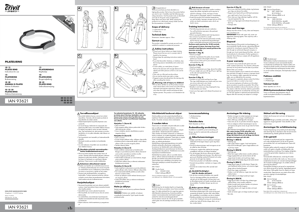 Crivit Yoga Block Style_Pilatesring User Manual | 2 pages