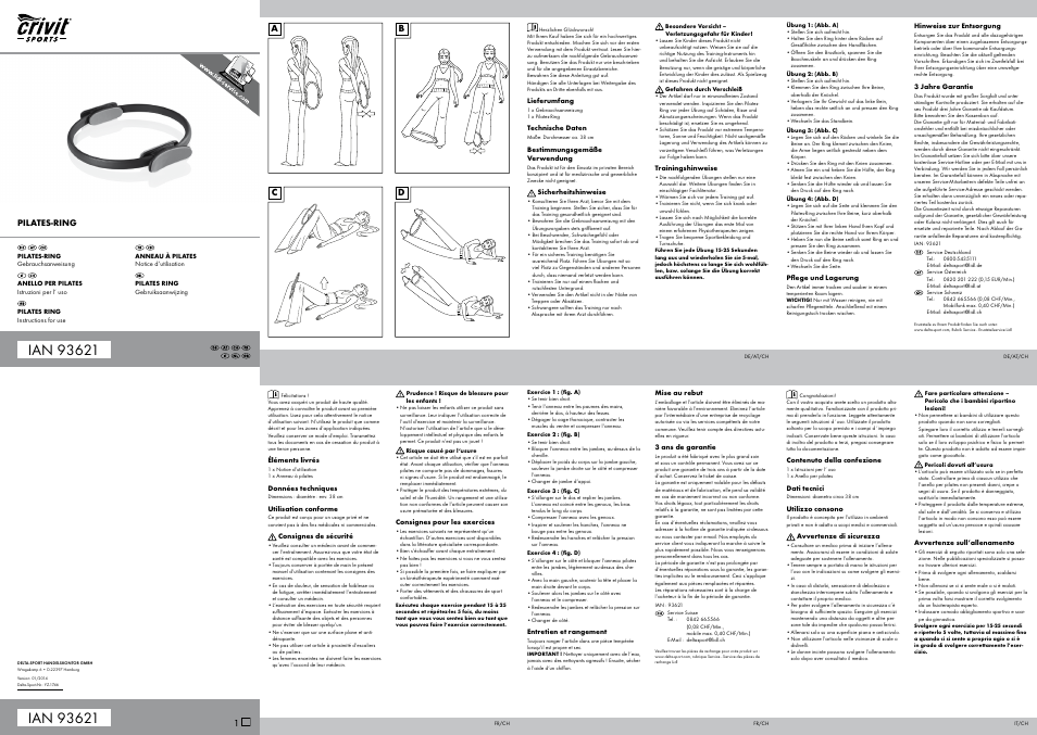 Crivit Yoga Block Style_Pilatesring User Manual | 2 pages