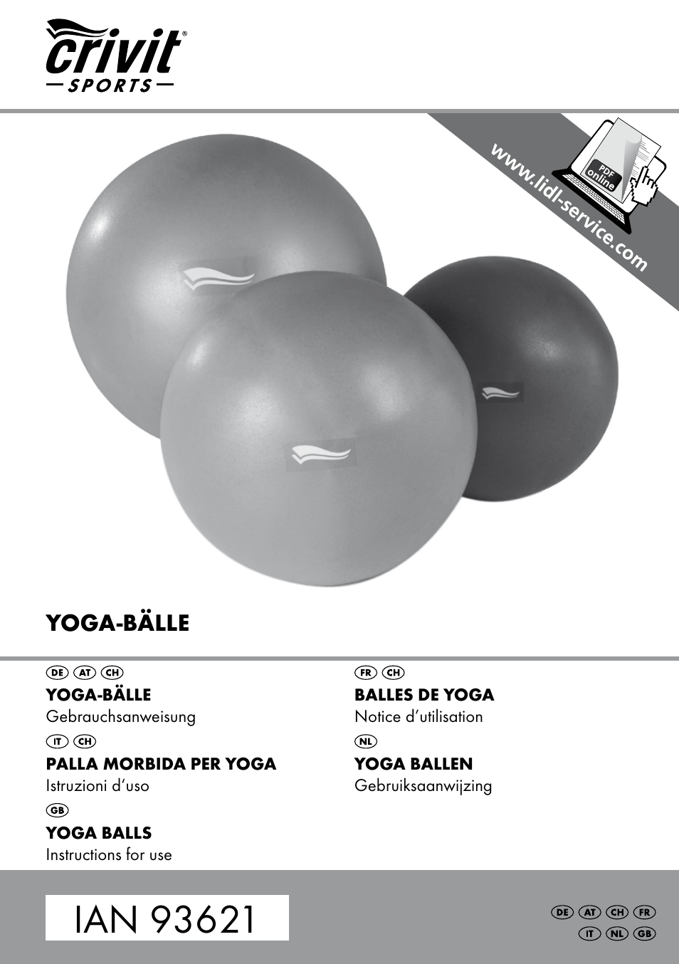 Crivit Yoga Block Style_Yogaball User Manual | 20 pages