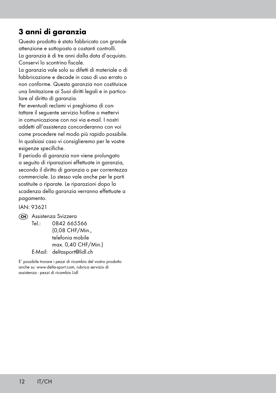 3 anni di garanzia | Crivit Yoga Block Style_Yogaball User Manual | Page 12 / 20