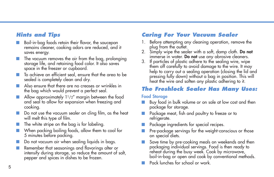 Deni Freshlock Vacuum Sealer 1331 User Manual | Page 6 / 8