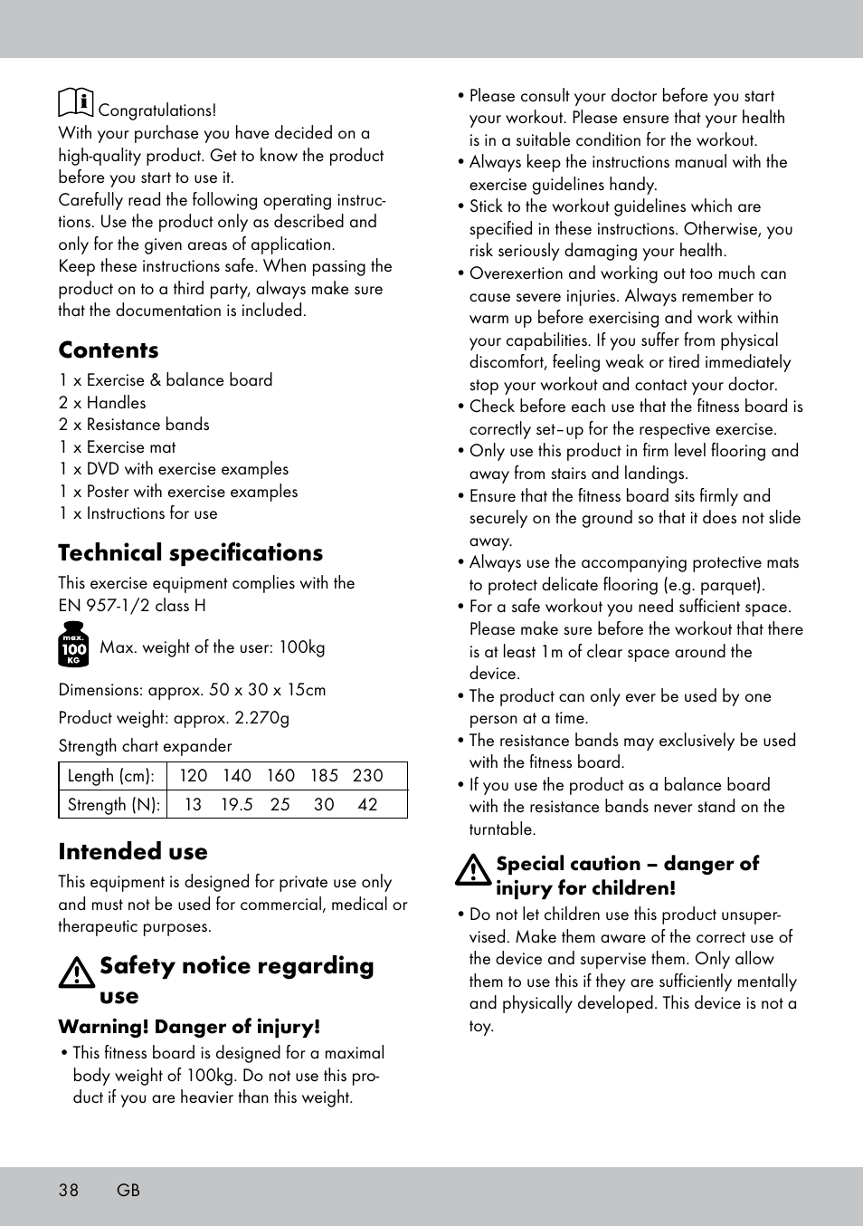 Crivit FB-1539 User Manual | Page 38 / 48