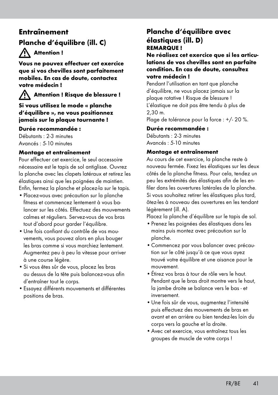 Entraînement | Crivit FB-1539 User Manual | Page 41 / 64