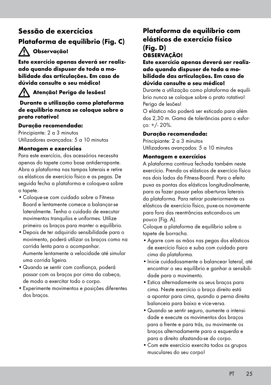 Sessão de exercícios | Crivit FB-1539 User Manual | Page 25 / 48