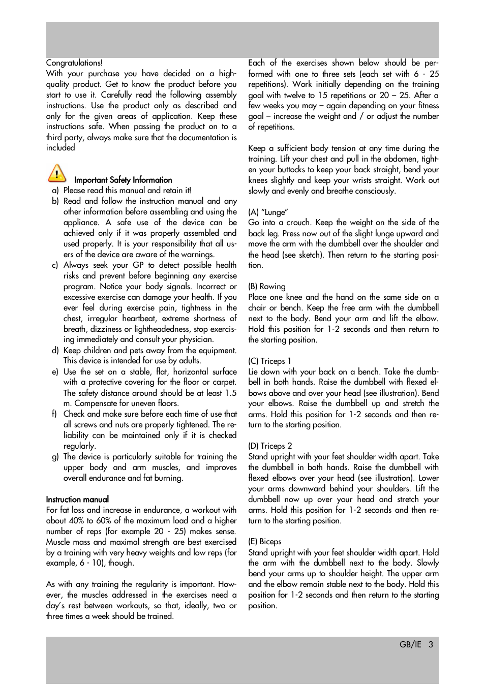 Crivit 2.5kg Kettlebell User Manual | Page 3 / 21