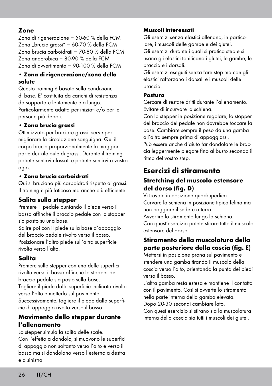 Esercizi di stiramento | Crivit SW-1652 User Manual | Page 24 / 43