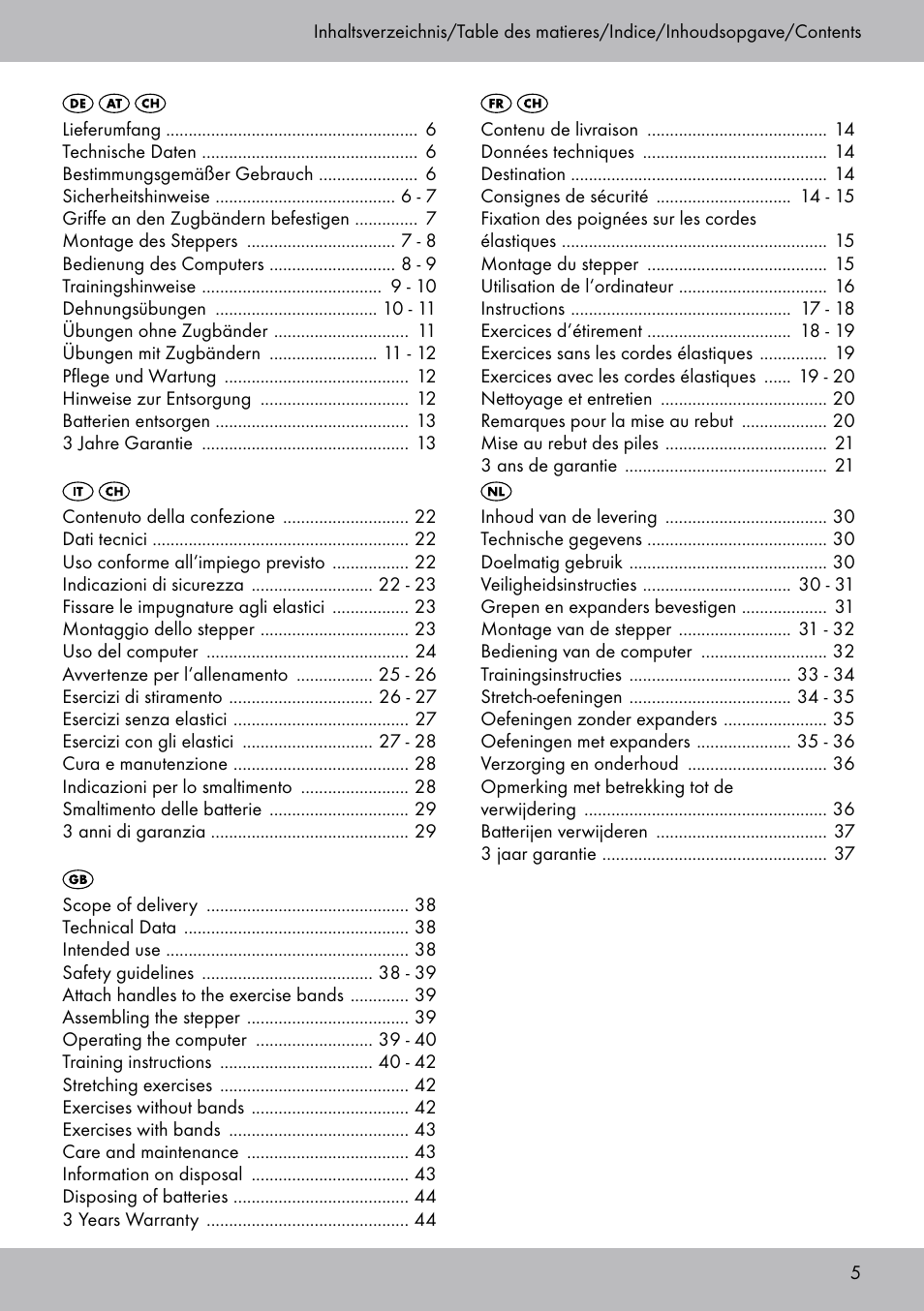 Crivit SW-1652 User Manual | Page 3 / 43