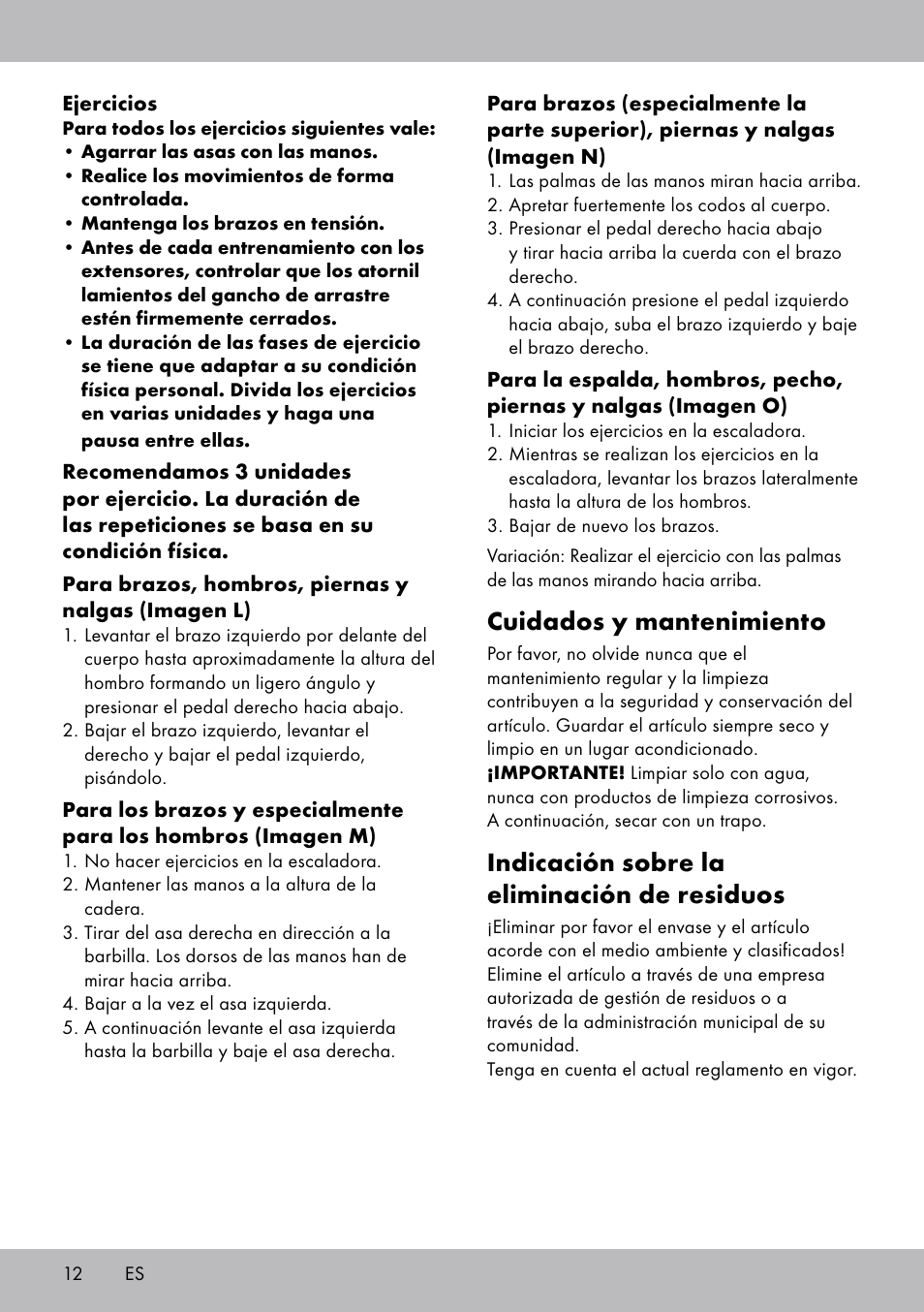 Cuidados y mantenimiento, Indicación sobre la eliminación de residuos | Crivit SW-1652 User Manual | Page 10 / 43