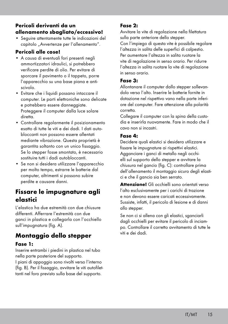Fissare le impugnature agli elastici, Montaggio dello stepper | Crivit SW-1652 User Manual | Page 13 / 43