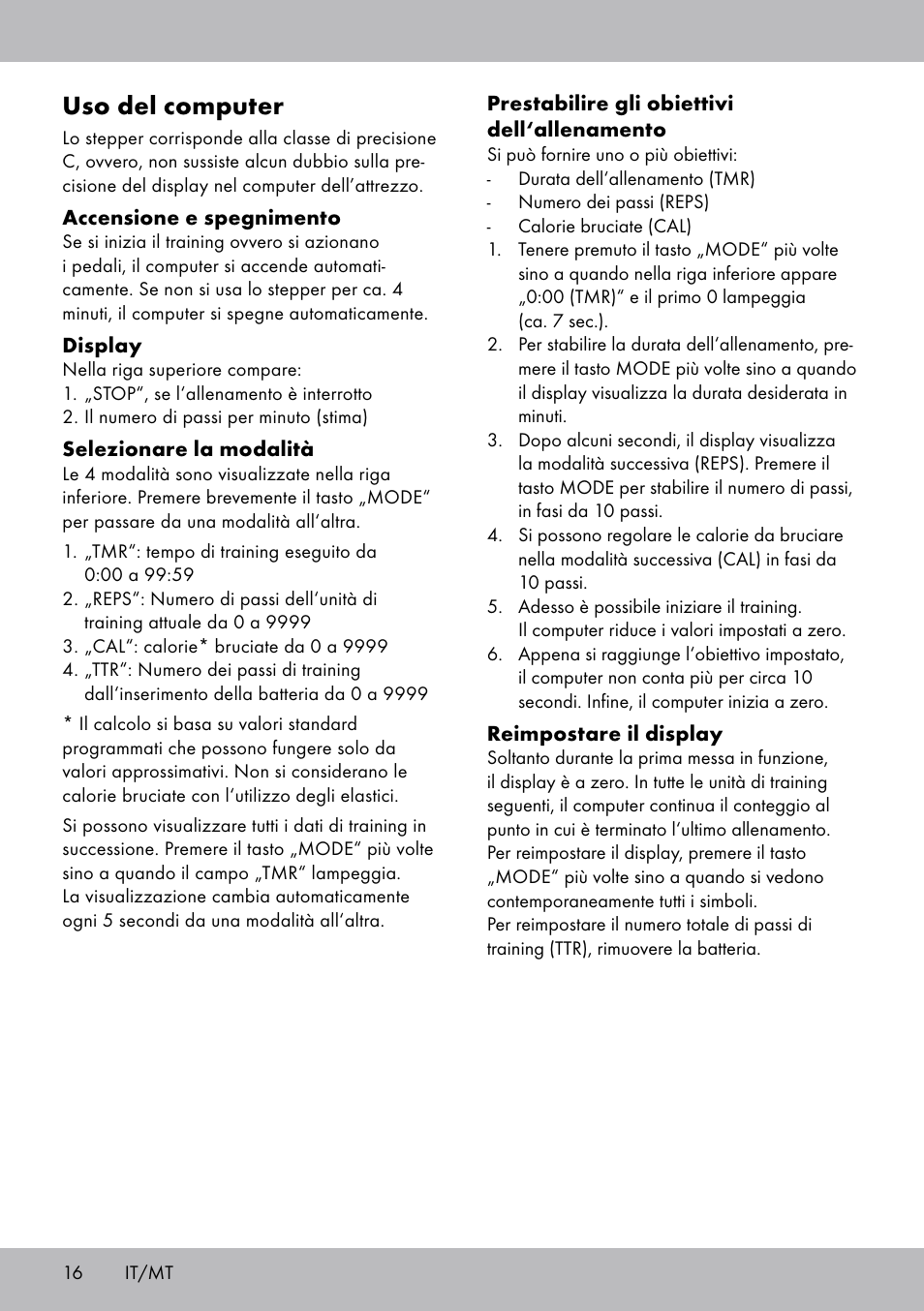 Uso del computer | Crivit SW-1652 User Manual | Page 14 / 43