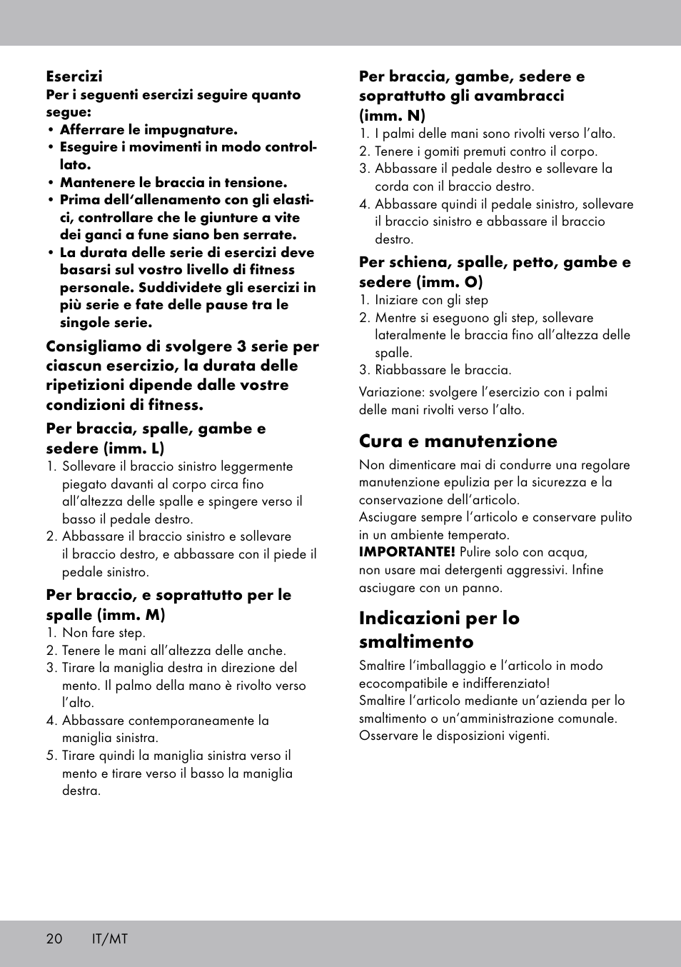 Cura e manutenzione, Indicazioni per lo smaltimento | Crivit SW-1652 User Manual | Page 18 / 43