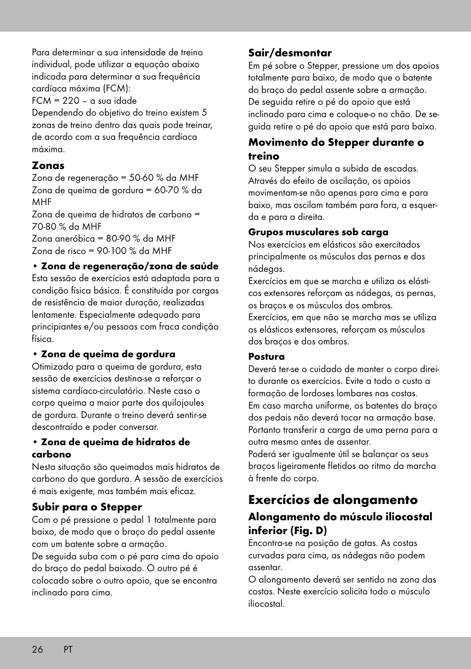 Exercícios de alongamento | Crivit SW-1652 User Manual | Page 24 / 43