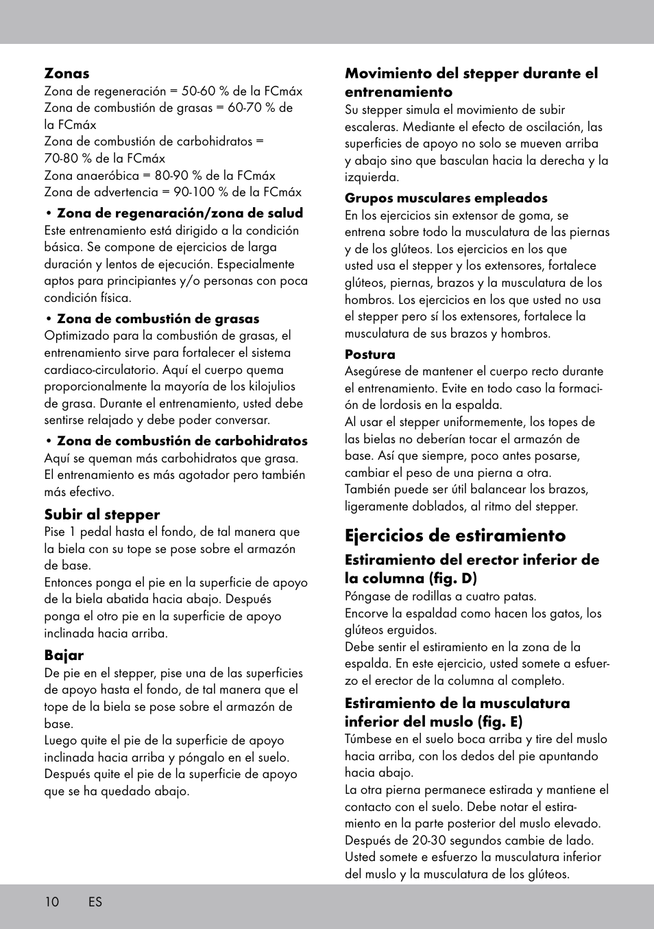 Ejercicios de estiramiento | Crivit SW-1652 User Manual | Page 8 / 43