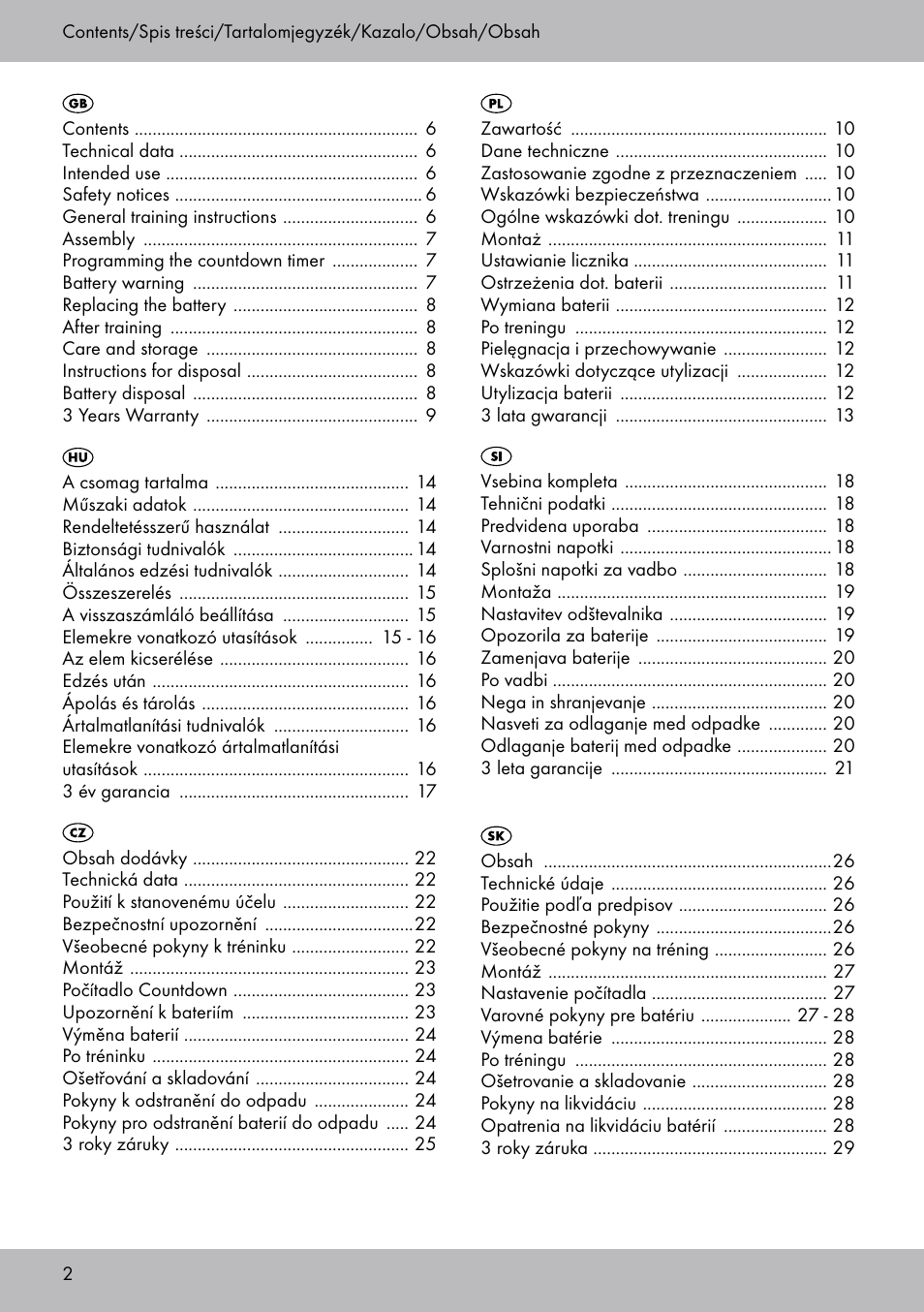 Crivit SP-1681 User Manual | Page 2 / 36