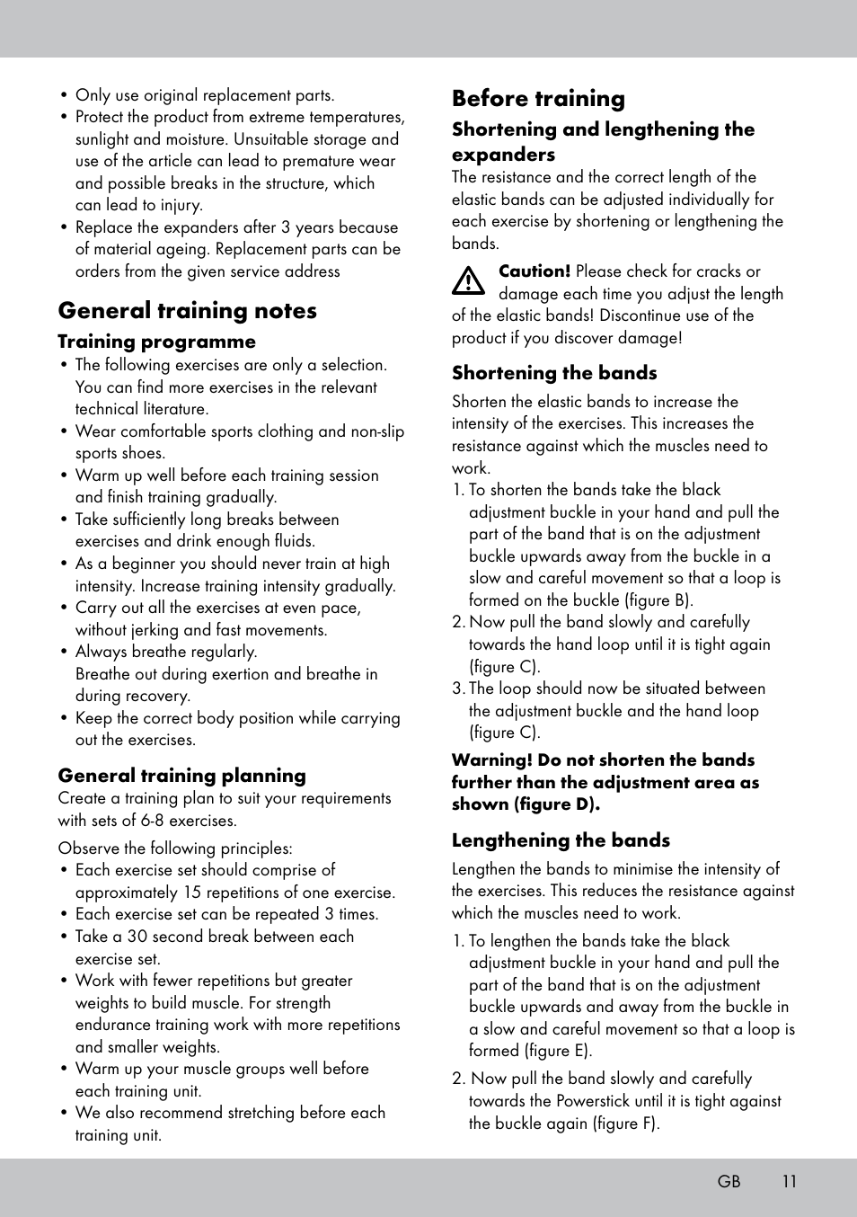Before training | Crivit PS-1748 User Manual | Page 11 / 20