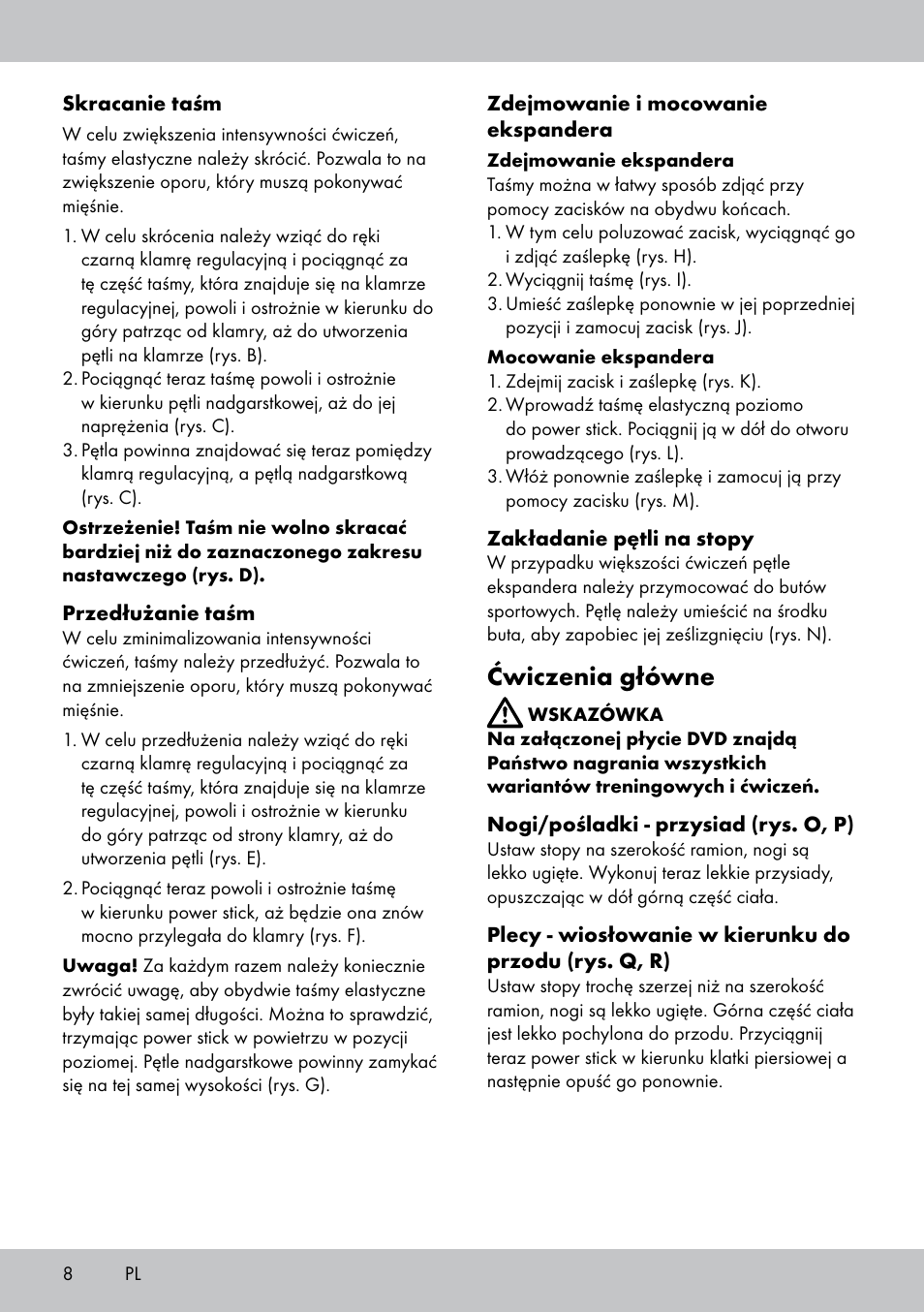 Ćwiczenia główne | Crivit PS-1748 User Manual | Page 8 / 20