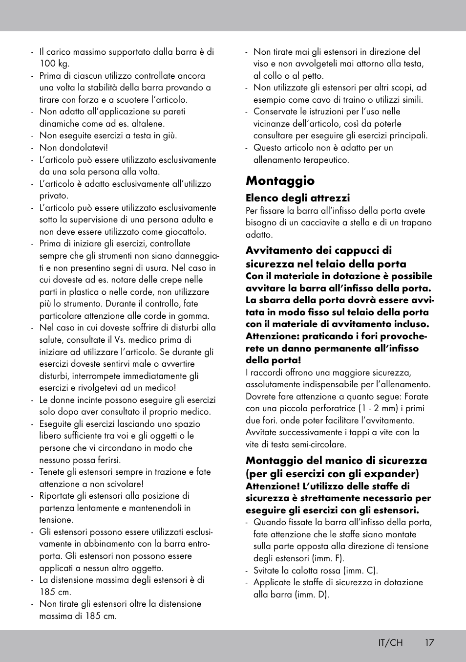 Montaggio | Crivit TB-1443 User Manual | Page 17 / 32