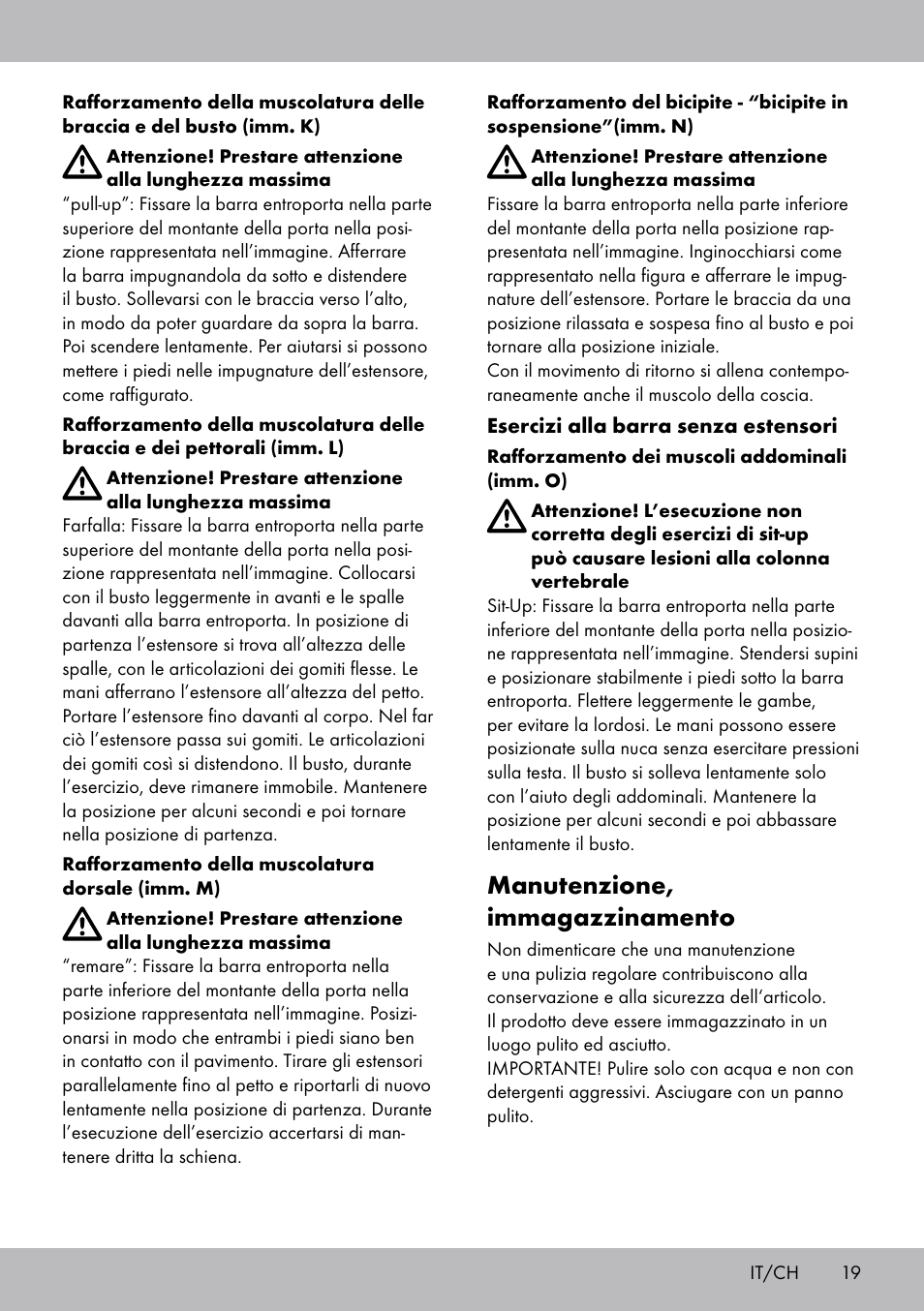 Manutenzione, immagazzinamento | Crivit TB-1443 User Manual | Page 19 / 32