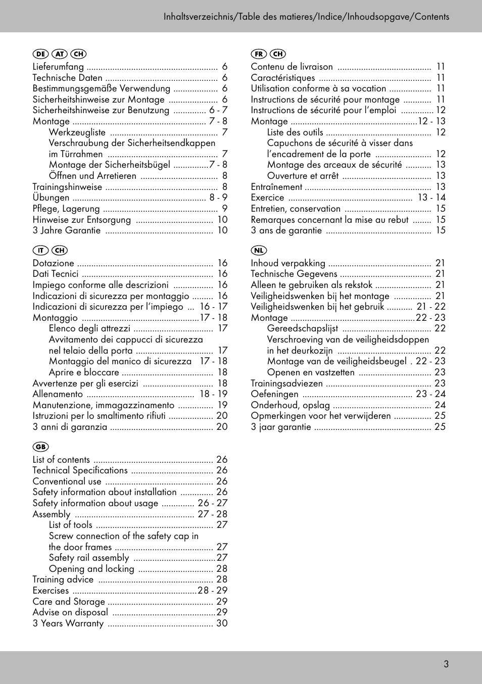 Crivit TB-1443 User Manual | Page 3 / 32