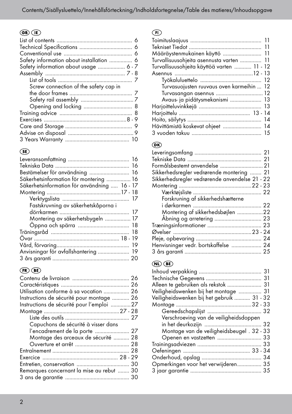 Crivit TB-1443 User Manual | Page 2 / 44