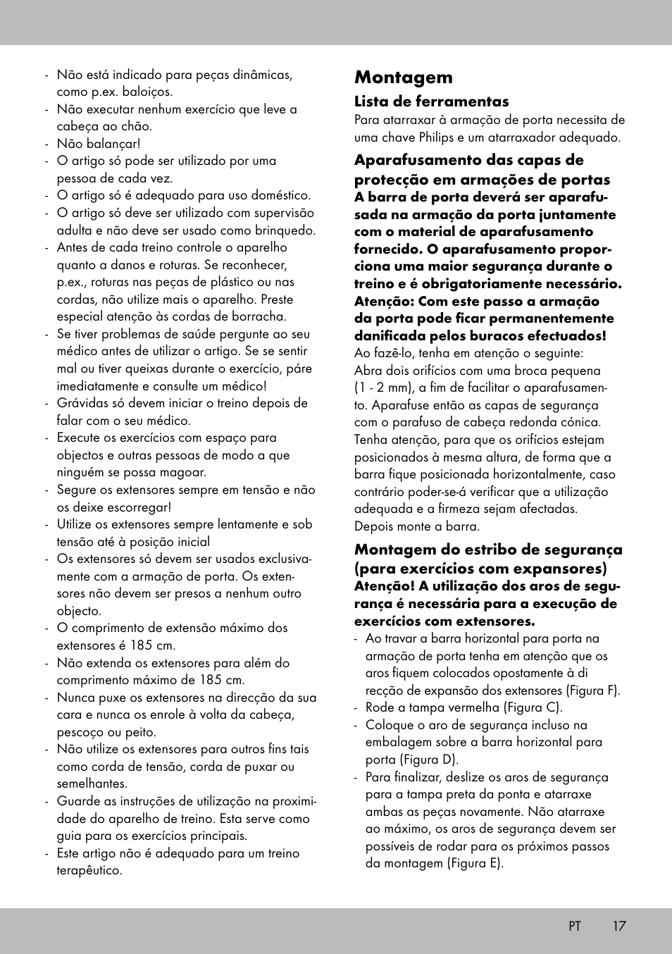 Montagem | Crivit TB-1443 User Manual | Page 17 / 32