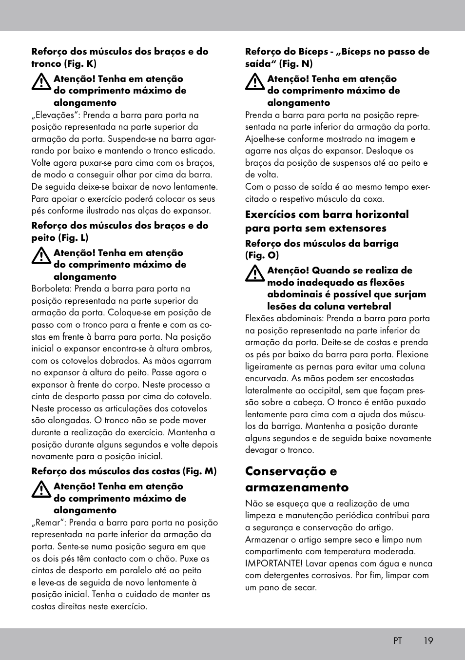 Conservação e armazenamento | Crivit TB-1443 User Manual | Page 19 / 32