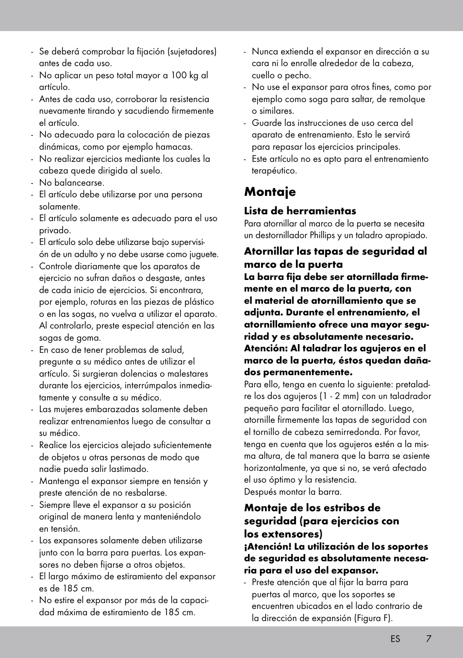 Montaje | Crivit TB-1443 User Manual | Page 7 / 32