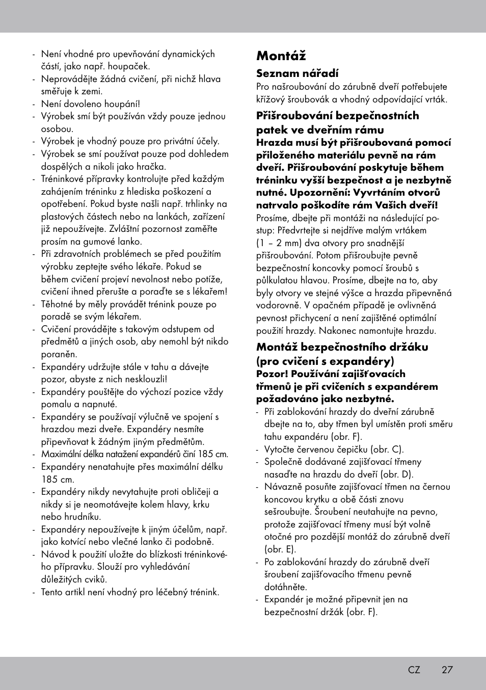 Montáž | Crivit TB-1443 User Manual | Page 27 / 44