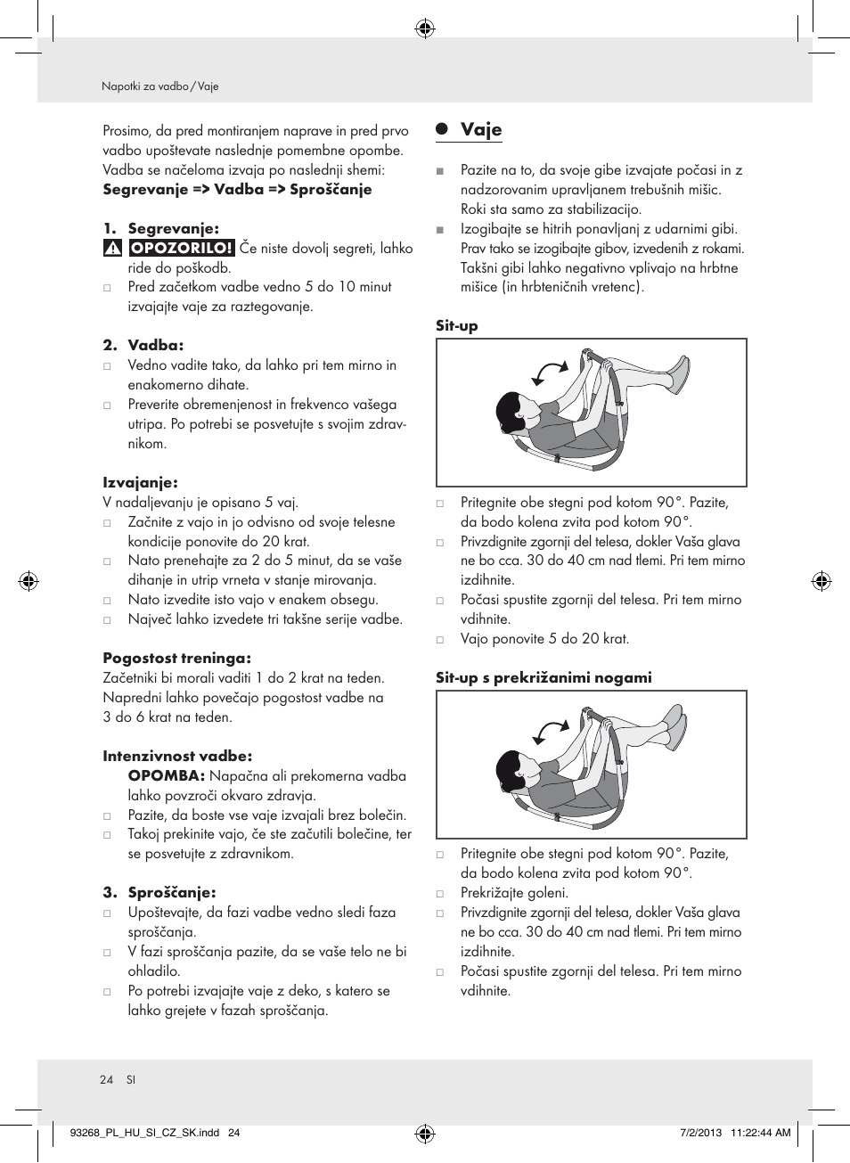Vaje | Crivit Z31742 User Manual | Page 25 / 48