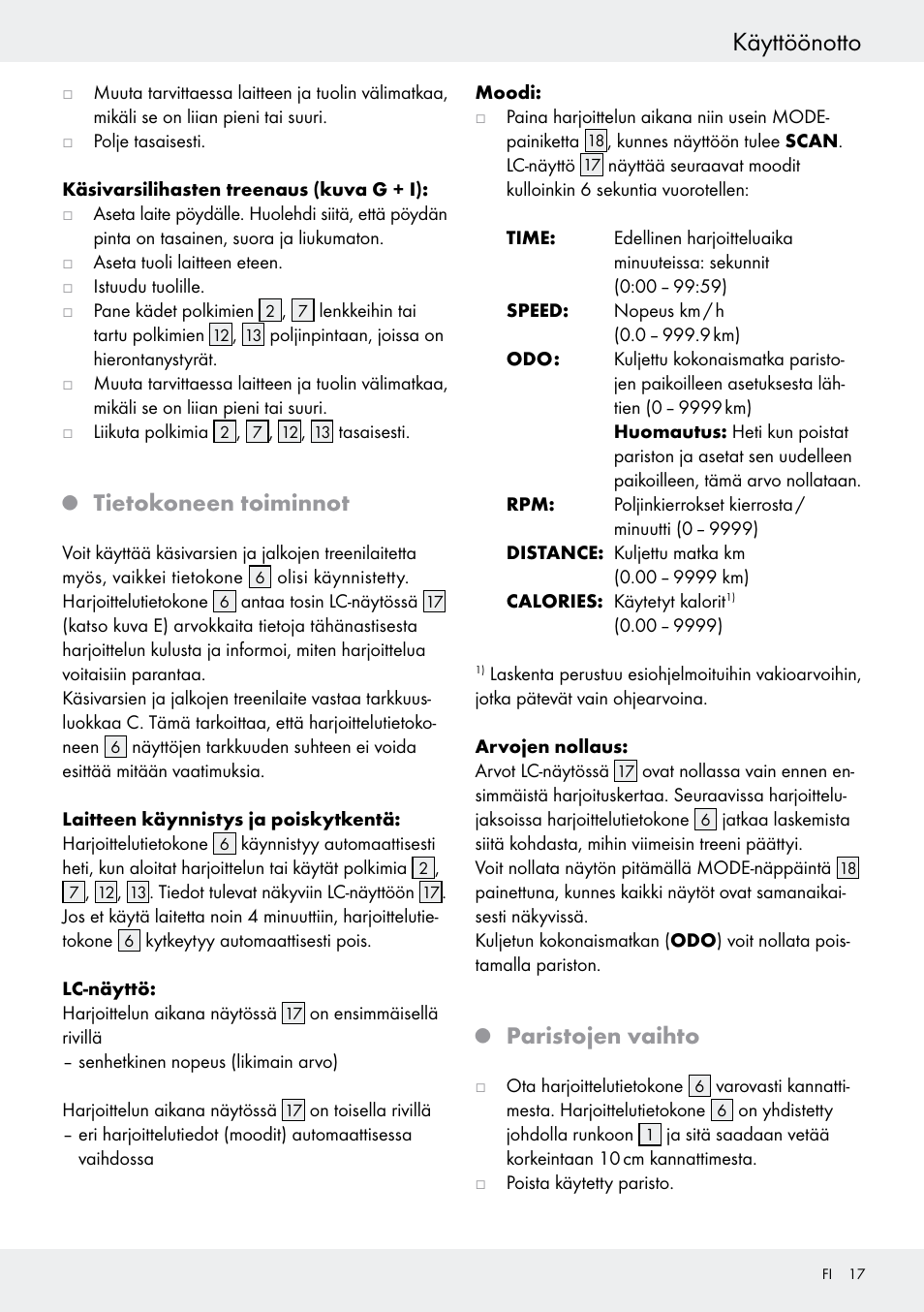 Q tietokoneen toiminnot, Q paristojen vaihto, Käyttöönotto | Tietokoneen toiminnot, Paristojen vaihto | Crivit Z31434 User Manual | Page 17 / 48