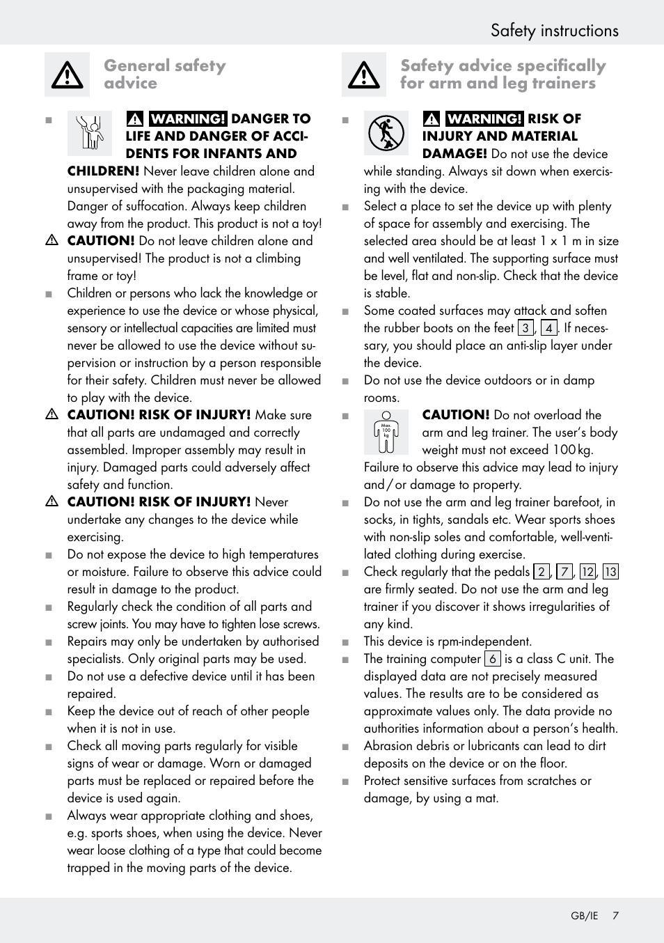 General safety advice, Safety instructions | Crivit Z31434 User Manual | Page 7 / 48