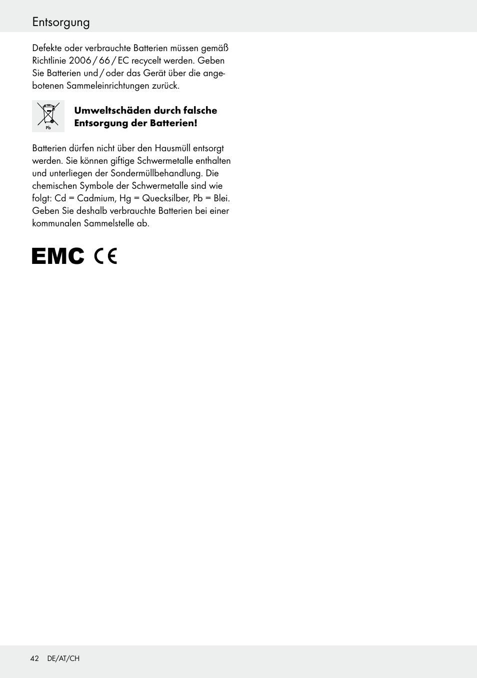 Entsorgung | Crivit Z31434 User Manual | Page 42 / 43