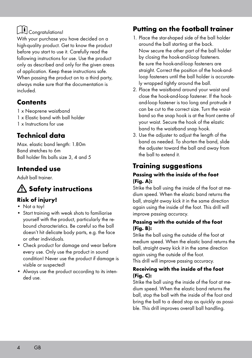Crivit FT-1625 User Manual | Page 4 / 20