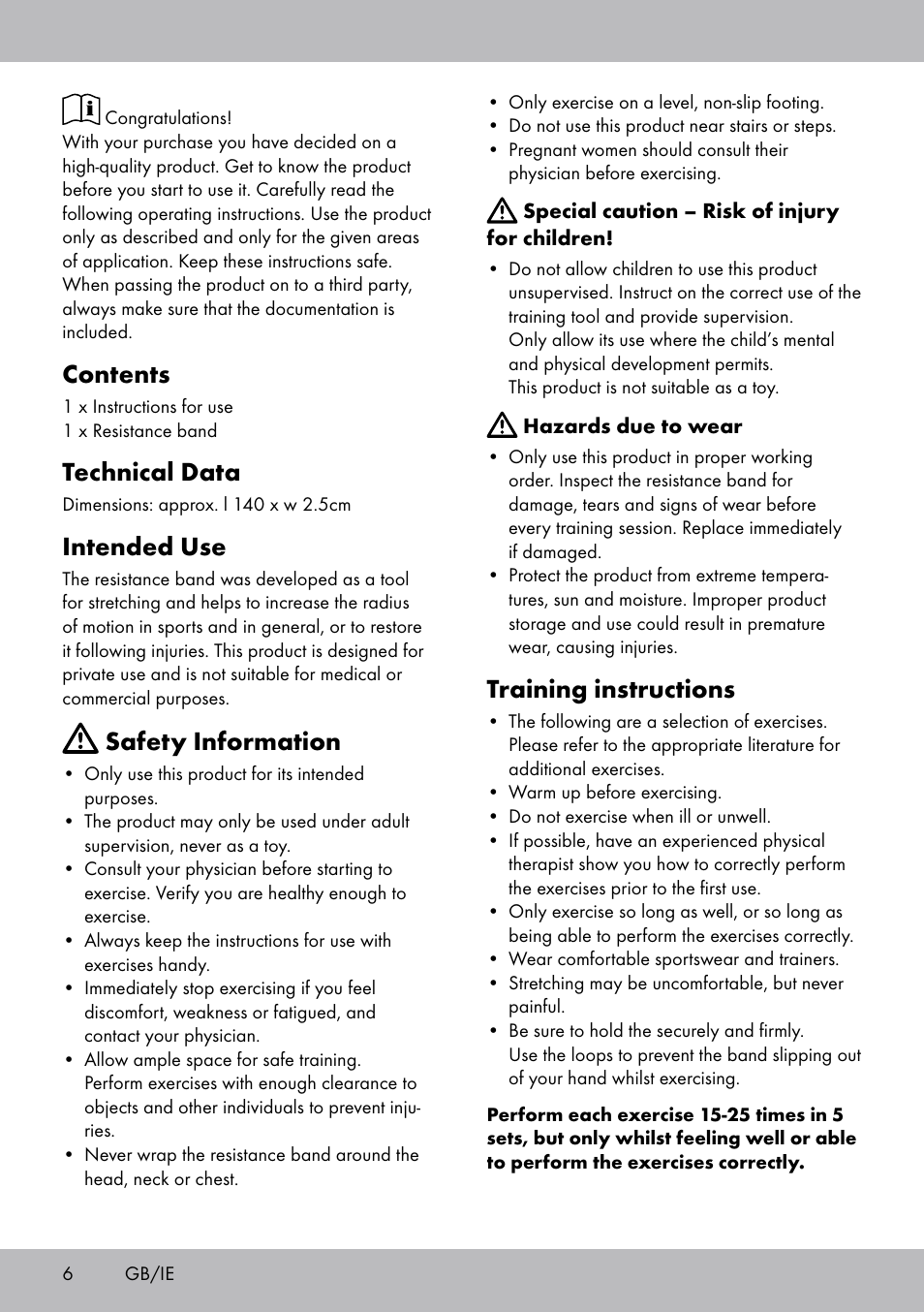 Crivit DF-1758 Stretchband User Manual | Page 6 / 28