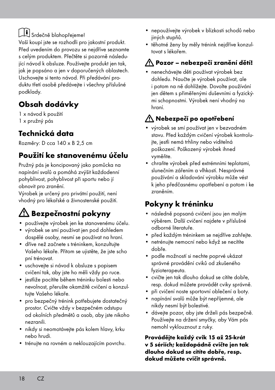 Crivit DF-1758 Stretchband User Manual | Page 18 / 28