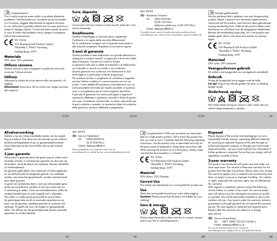 Crivit Running Belt \ Running Waistcoat User Manual | Page 2 / 2