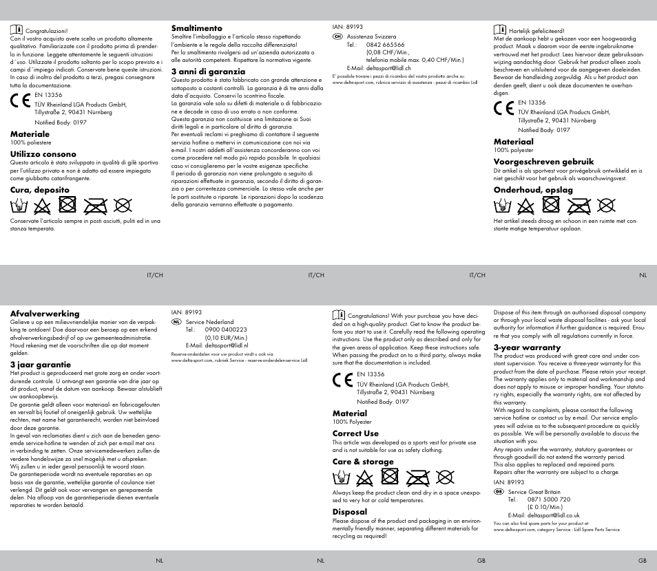 Crivit Running Belt \ Running Waistcoat User Manual | Page 2 / 2