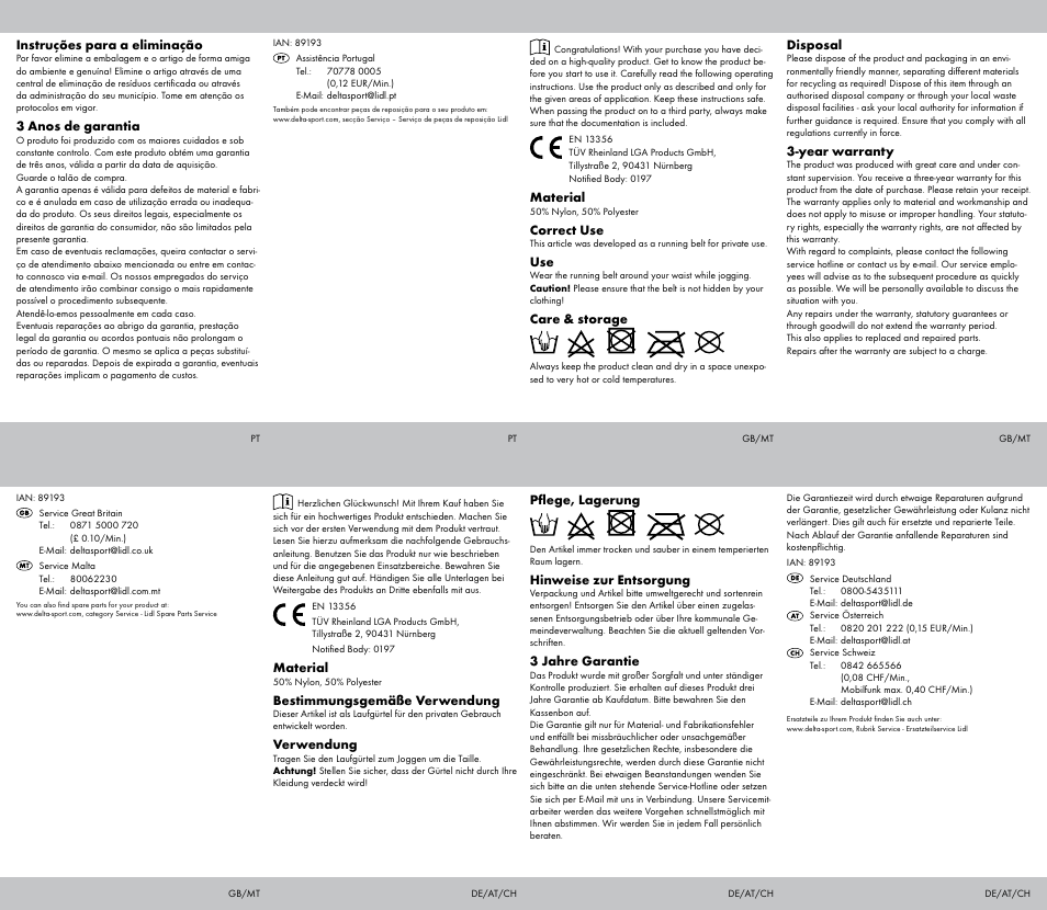 Crivit Running Belt \ Running Waistcoat User Manual | Page 2 / 2