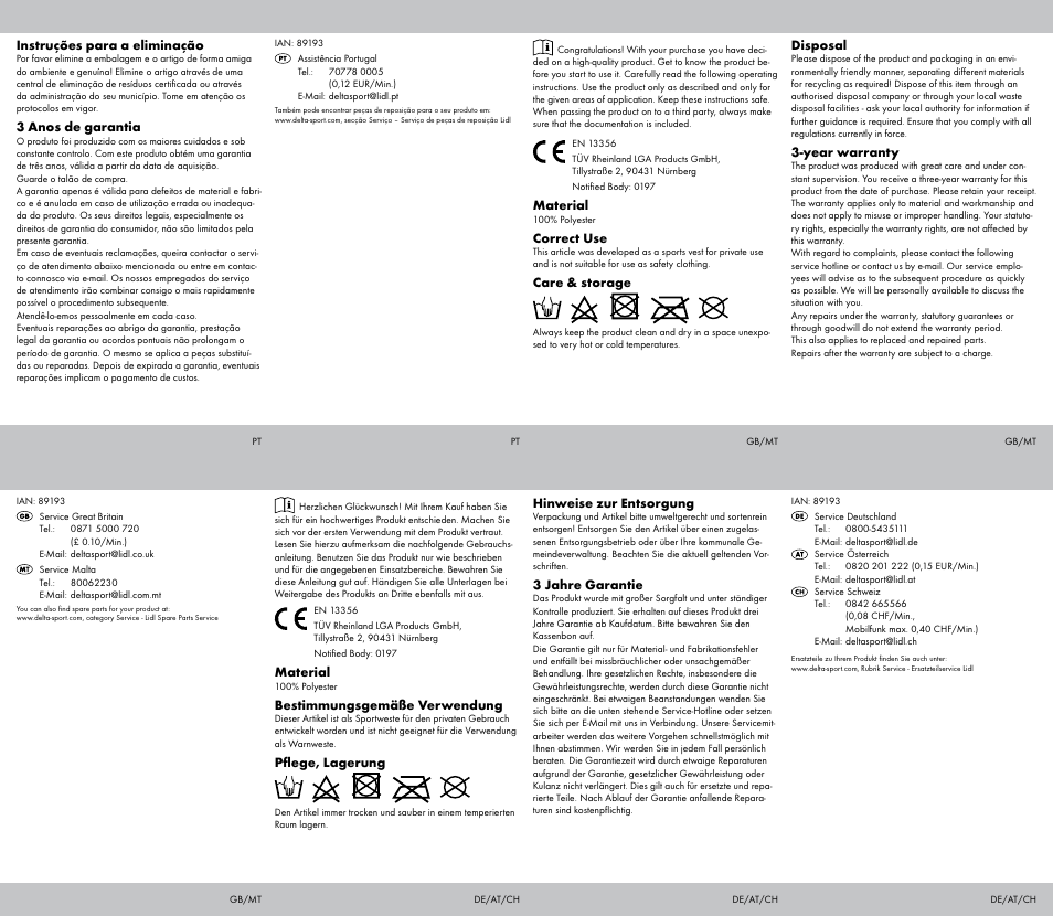 Crivit Running Belt \ Running Waistcoat User Manual | Page 2 / 2