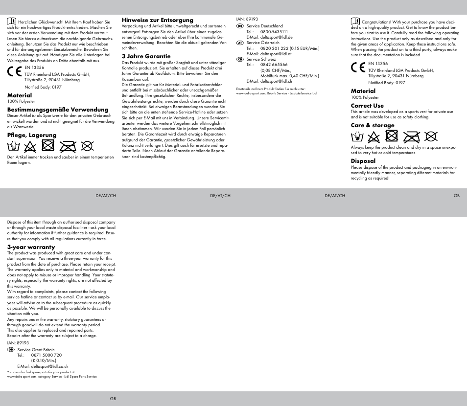 Crivit Running Belt \ Running Waistcoat User Manual | Page 2 / 2