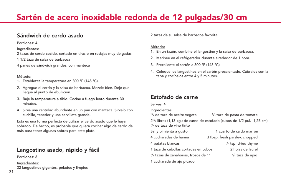 Sándwich de cerdo asado, Langostino asado, rápido y fácil, Estofado de carne | Deni 8275 User Manual | Page 22 / 24