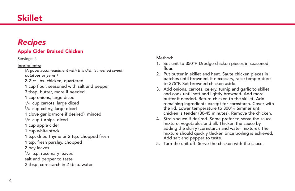 Skillet, Recipes | Deni Electric Skillet 8255 User Manual | Page 5 / 8